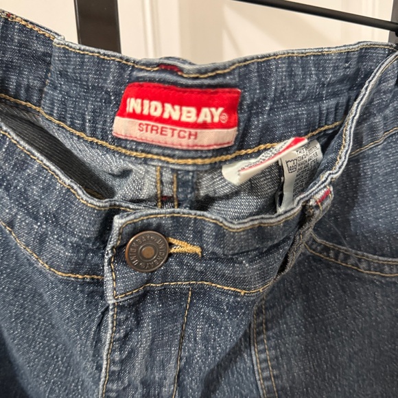 Y2K UNIONBAY Stretch Blue Denim Flare Leg Low Rise Jeans - Picture 3 of 5